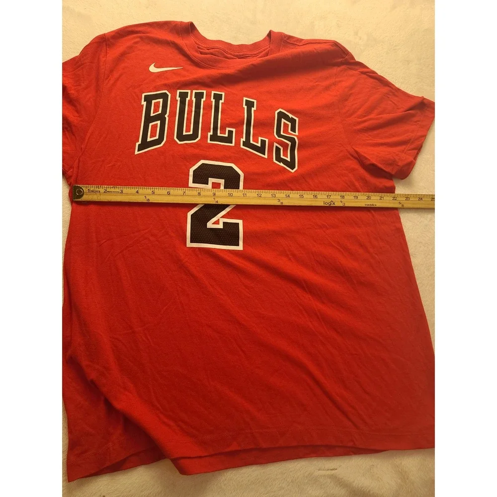 Nike Chicago Bulls Lonzo Ball 2 T-Shirt Mens XL Red NBA Basketball Graphic‎ Tee